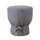 Elsie Grey Linen Upholstered Pouf