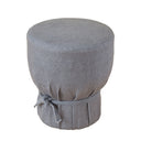 Elsie Grey Linen Upholstered Pouf