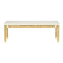 Amara Cream Contract-Grade Linen Bench