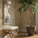 Kappa Cream Contract-Grade Fabric and Natural Seagrass Accent Stool