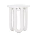 Tildy White Concrete Indoor / Outdoor Round Side Table