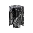 Marisol Black Faux Marble Side Table