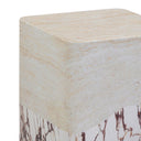 Brut Faux Travertine & Breccia Concrete Indoor/Outdoor Side Table