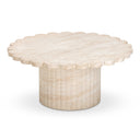 Blossom 36" Washed Faux Travertine Finish Indoor/Outdoor Round Coffee Table