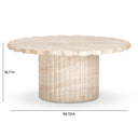 Blossom 36" Washed Faux Travertine Finish Indoor/Outdoor Round Coffee Table