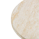 Amora Faux Travertine Indoor/Outdoor Round Accent Table (26"-32")
