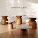 Cynthia 36" Faux Travertine Concrete Indoor/Outdoor Coffee Table