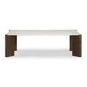 Restis 52" Cream Quartz Rectangular Coffee Table