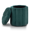 Fleur Textured Performance Velvet Storage Ottoman