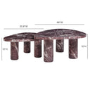 Libby 2-Piece Faux Red Levanto Marble Indoor/Outdoor Nesting Coffee Table Set