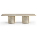 Tyche 55" Faux Travertine Indoor/Outdoor Concrete Rectangular Coffee Table