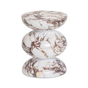 Pia Red Faux Marble Indoor/Outdoor Concrete Side Table