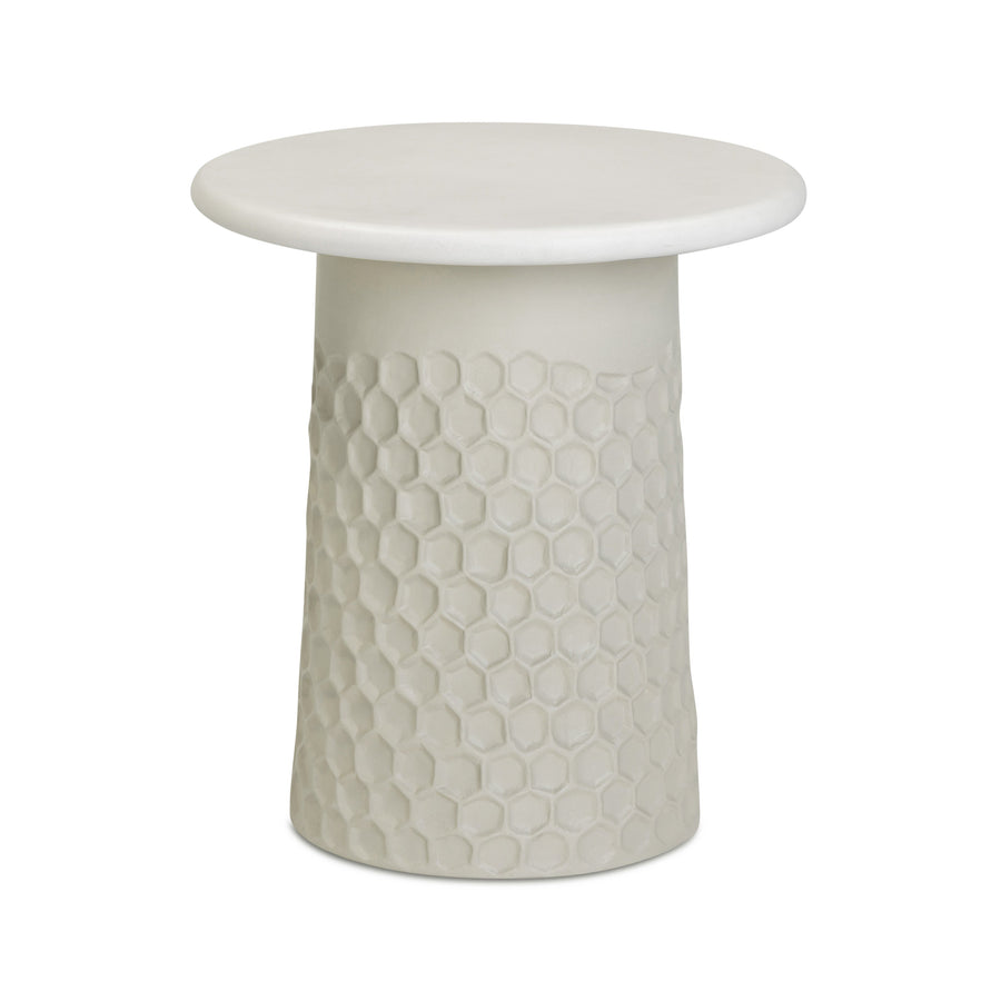 Hessa Indoor/Outdoor Concrete Chiseled Side Table