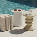 Hessa Indoor/Outdoor Concrete Chiseled Side Table
