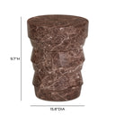 Ayon Faux Red Levanto Marble Indoor/Outdoor Concrete Side Table