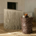 Ayon Faux Red Levanto Marble Indoor/Outdoor Concrete Side Table