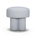 Masha Striped Performance Linen Accent Stool