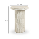 Asta Faux Travertine Indoor/Outdoor Concrete Side Table