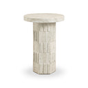 Asta Faux Travertine Indoor/Outdoor Concrete Side Table