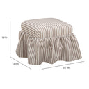 Gertrude Striped Performance Linen Skirted Ottoman