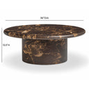 Byron 36" Dark Brown Faux Marble Indoor/Outdoor Concrete Round Coffee Table