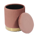 Zoe Performance Velvet Storage Ottoman