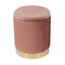 Zoe Performance Velvet Storage Ottoman
