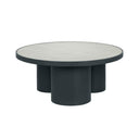Nautilus 36" Antique Silver Mirrored Round Coffee Table