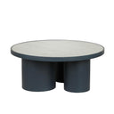 Nautilus 36" Antique Silver Mirrored Round Coffee Table