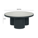 Nautilus 36" Antique Silver Mirrored Round Coffee Table