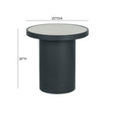 Nautilus Antique Silver Mirrored Round Side Table