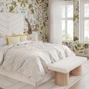 Sagano 48" White Dyed-Yarn Bench