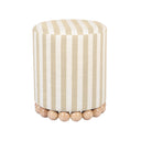 Dex Striped Linen Ottoman