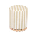 Dex Striped Linen Ottoman