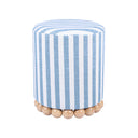 Dex Striped Linen Ottoman