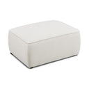Travie Sand Upcycled Performance Linen Ottoman