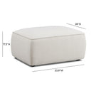 Travie Sand Upcycled Performance Linen Ottoman