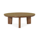 Oani 36" Walnut and Glass Round Coffee Table