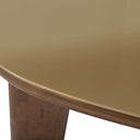 Oani 46" Walnut and Glass Triangular Coffee Table
