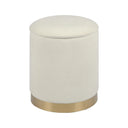 Zoe Cream Chenille Storage Ottoman