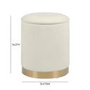 Zoe Cream Chenille Storage Ottoman