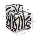 Pippa Black Brushstroke Print Contract Grade Accent Stool