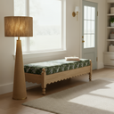 Thelma 56" Leopard Performance Jacquard Fabric Bench