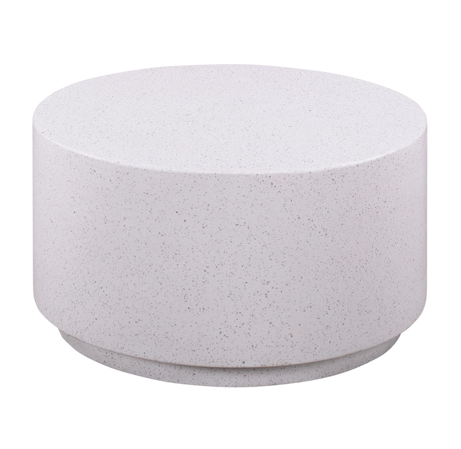 Terrazzo 27.5" Light Speckled Concrete Round Coffee Table