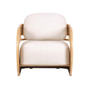 Lauretta Cream Performance Fabric and Natural Rattan Accent Chair