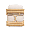Lauretta Cream Performance Fabric and Natural Rattan Accent Chair