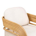 Lauretta Cream Performance Fabric and Natural Rattan Accent Chair