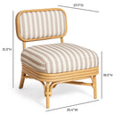 Dorine Striped Performance Linen & Rattan Accent Chair