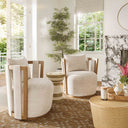 Paolo Textured Contract-Grade Weave Fabric Swivel Accent Chair