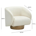 Presley Cream Performance Velvet Swivel Accent Chair